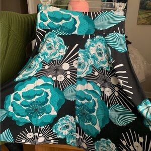 Floral Black and Blue Skirt